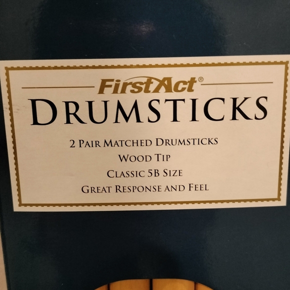 NIB First Act Wood Tipped Classic 5B Drumsticks 2 pairs - Picture 5 of 5